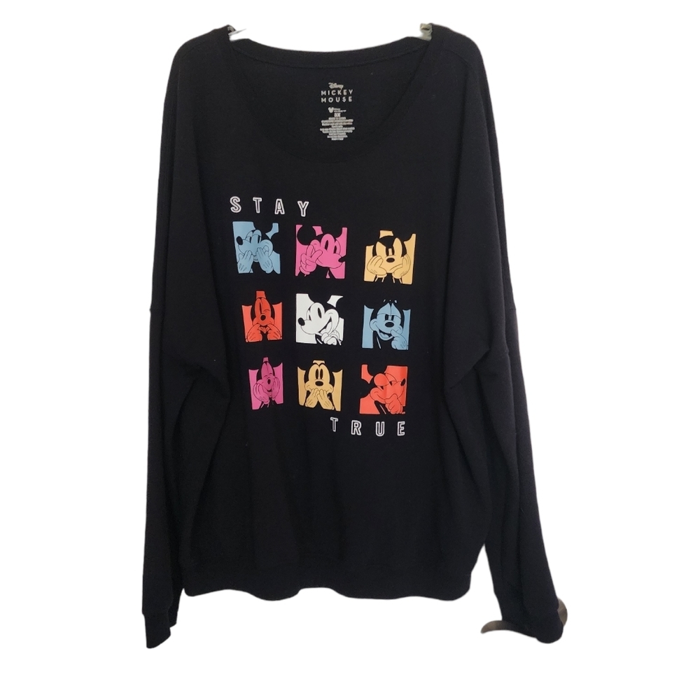 DISNEY Mickey Mouse Black Graphic Long Sleeve Sweat Shirt 3X